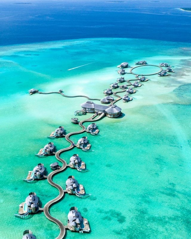 water villas of a resort