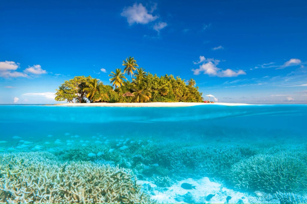 Gaathafushi with stunning coral reef